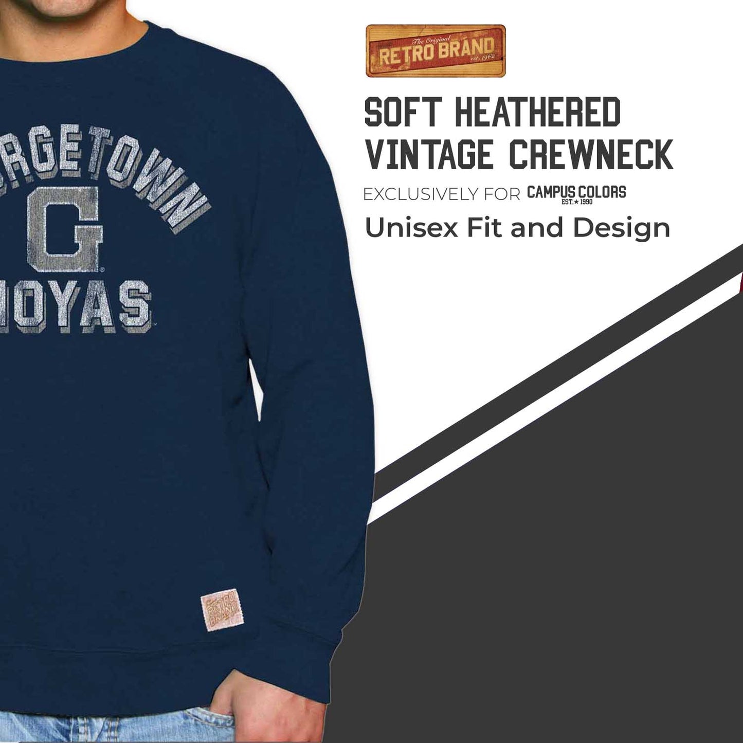 Georgetown Hoyas Adult University Crewneck - Navy