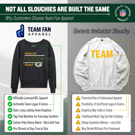 Green Bay Packers NFL Womens Crew Neck Light Weight - Charcoal