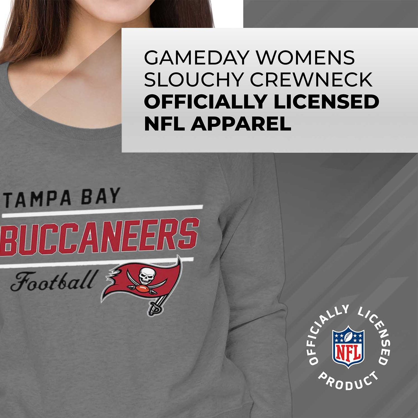 Tampa Bay Buccaneers NFL Womens Crew Neck Light Weight - Sport Gray