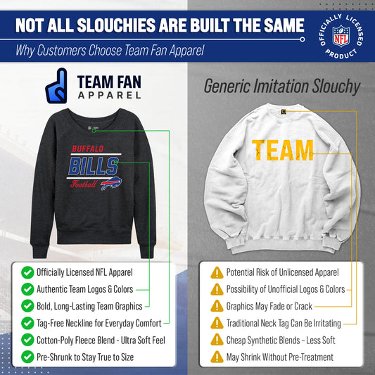 Buffalo Bills NFL Womens Crew Neck Light Weight - Charcoal