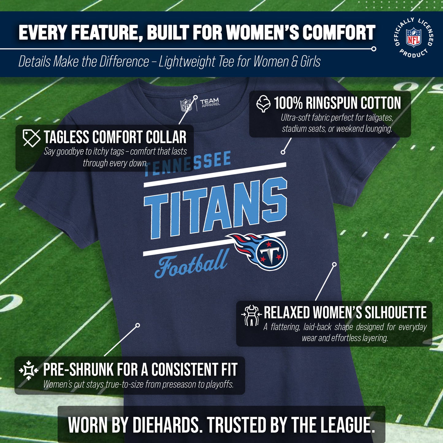Tennessee Titans NFL Gameday Women's Relaxed Fit T-shirt - Navy