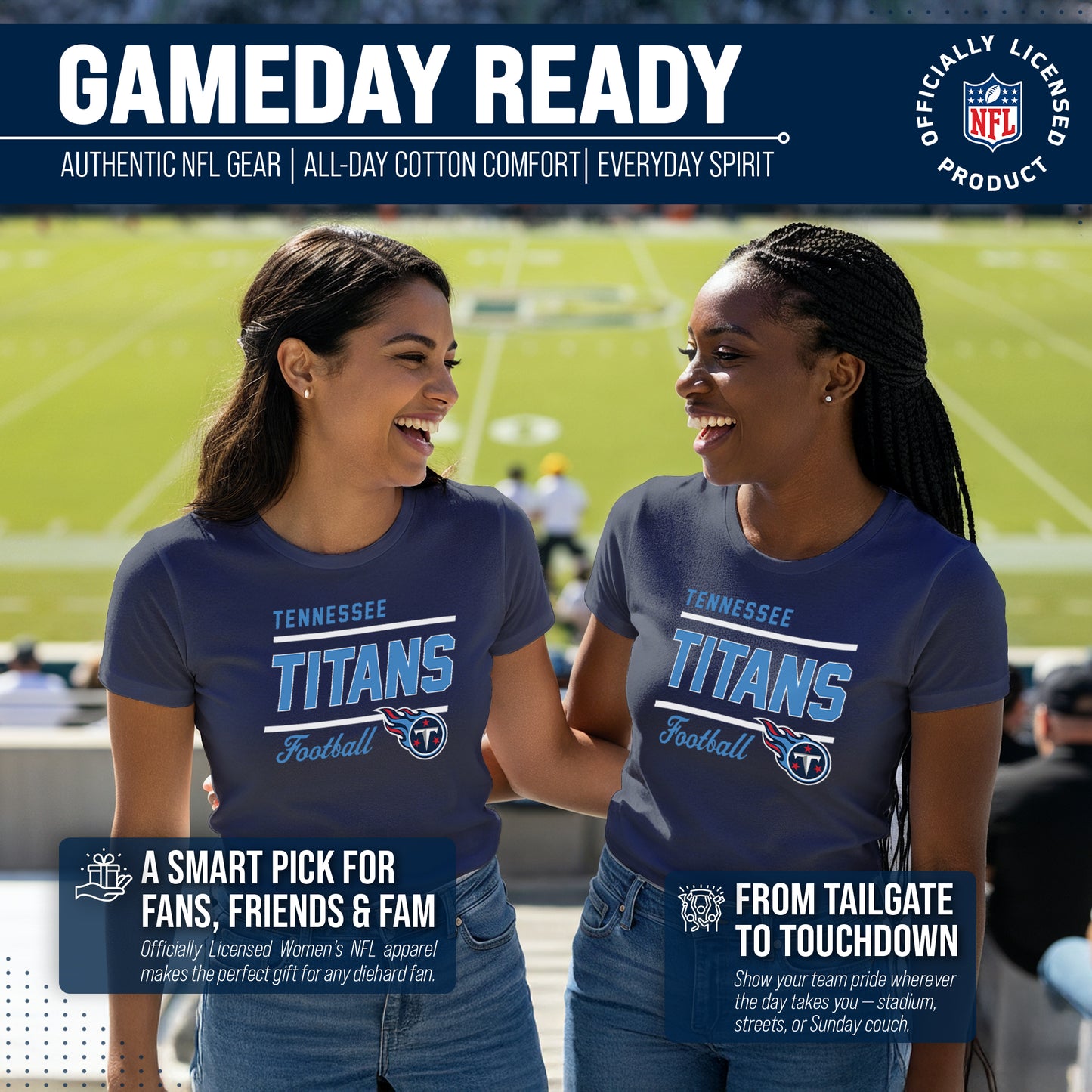Tennessee Titans NFL Gameday Women's Relaxed Fit T-shirt - Navy
