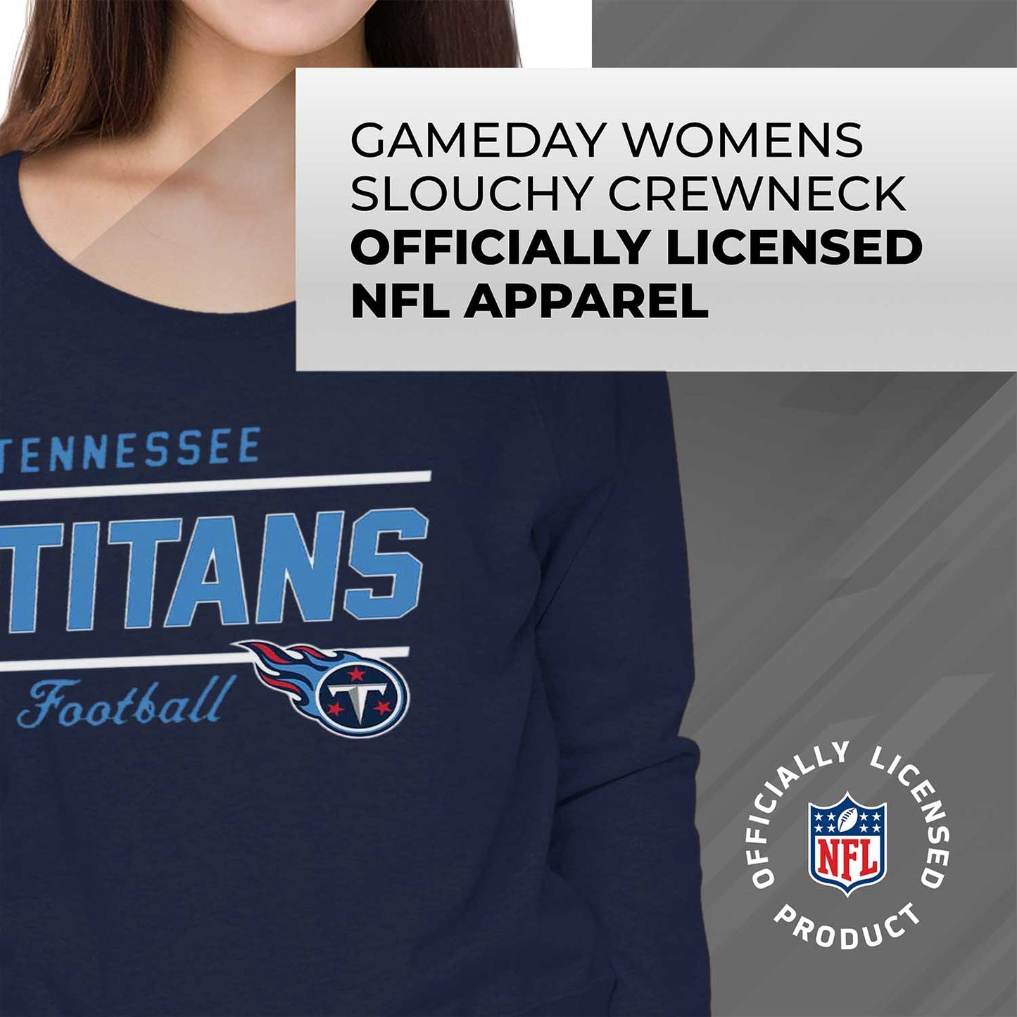 Tennessee Titans NFL Womens Crew Neck Light Weight - Navy