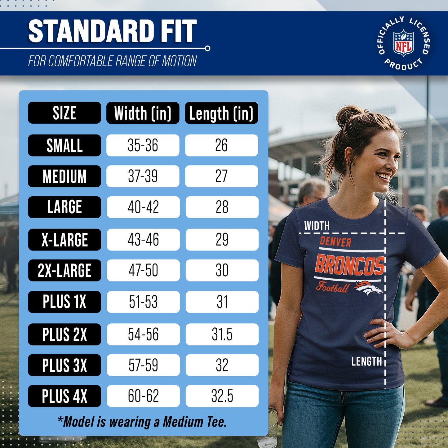 Denver Broncos NFL Gameday Women's Relaxed Fit T-shirt - Navy