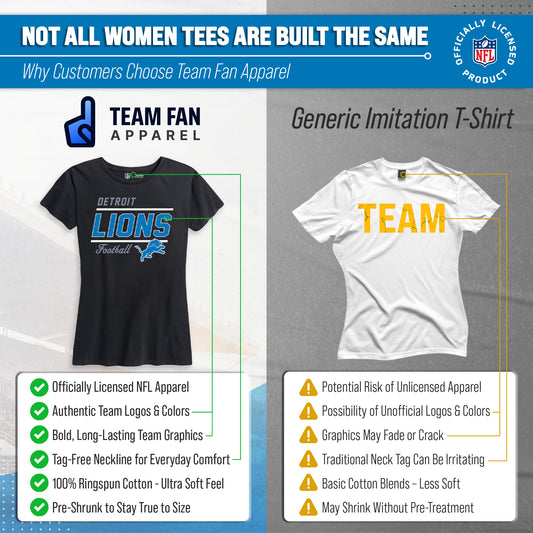 Detroit Lions NFL Gameday Women's Relaxed Fit T-shirt - Black