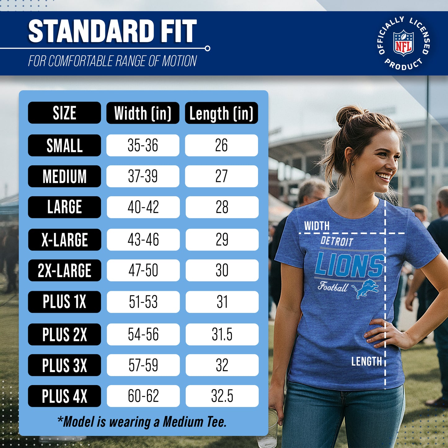 Detroit Lions NFL Gameday Women's Relaxed Fit T-shirt - Royal