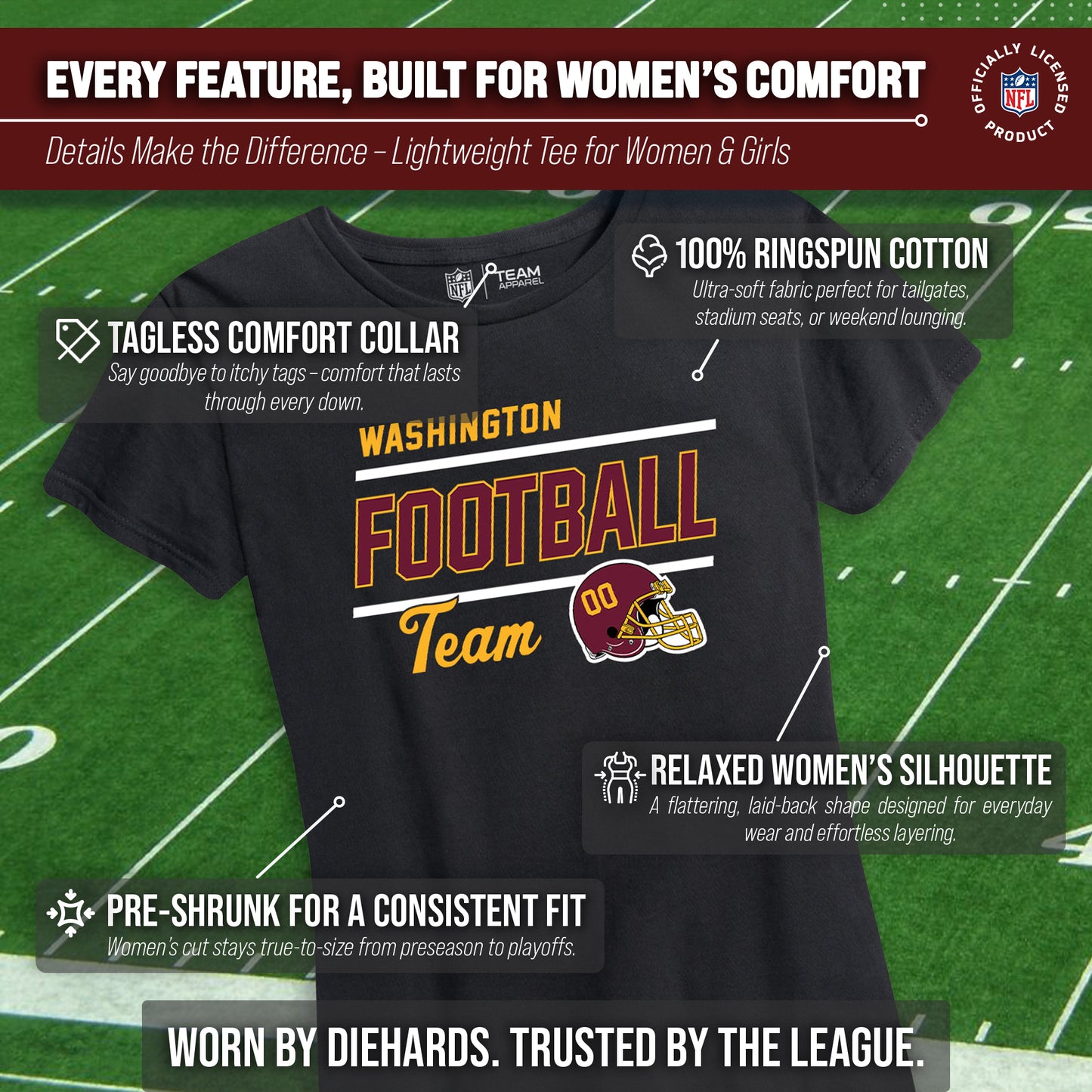 Washington Commanders NFL Gameday Women's Relaxed Fit T-shirt - Black