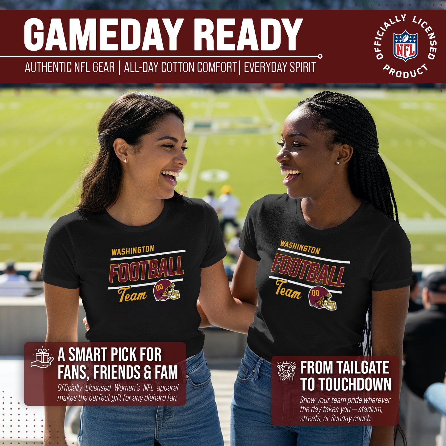 Washington Commanders NFL Gameday Women's Relaxed Fit T-shirt - Black