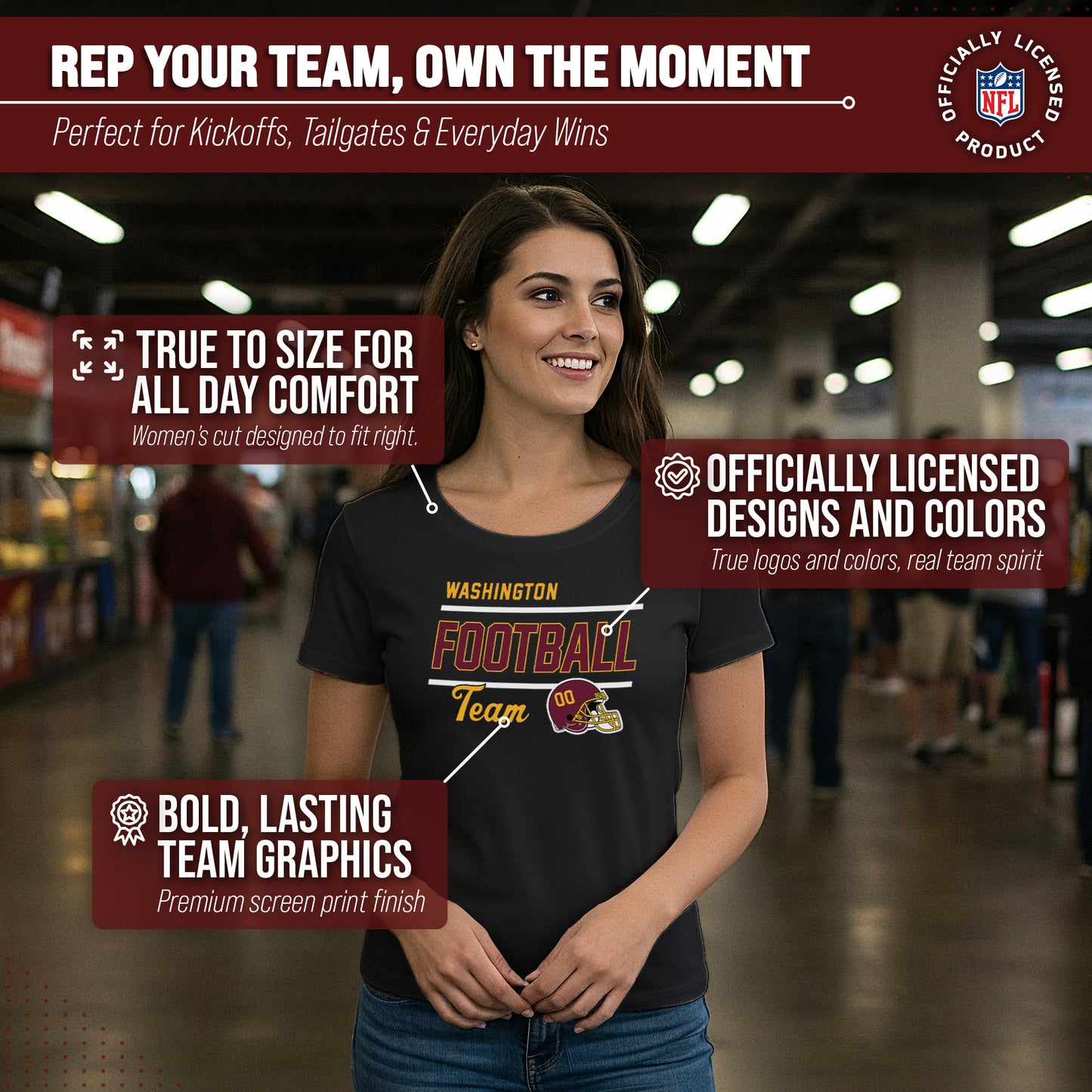 Washington Commanders NFL Gameday Women's Relaxed Fit T-shirt - Black