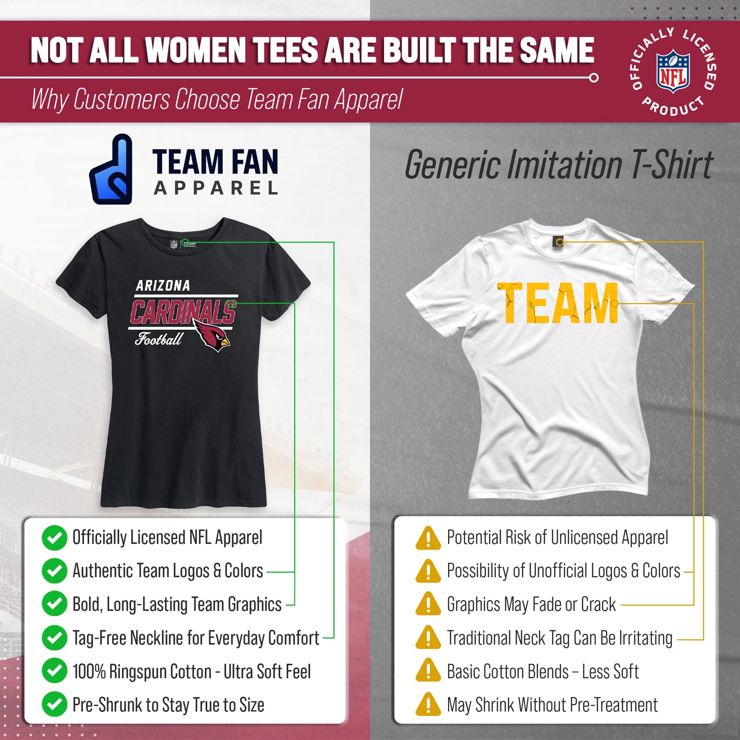 Arizona Cardinals NFL Gameday Women's Relaxed Fit T-shirt - Black