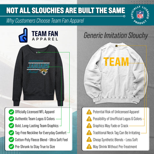 Jacksonville Jaguars NFL Womens Crew Neck Light Weight - Charcoal