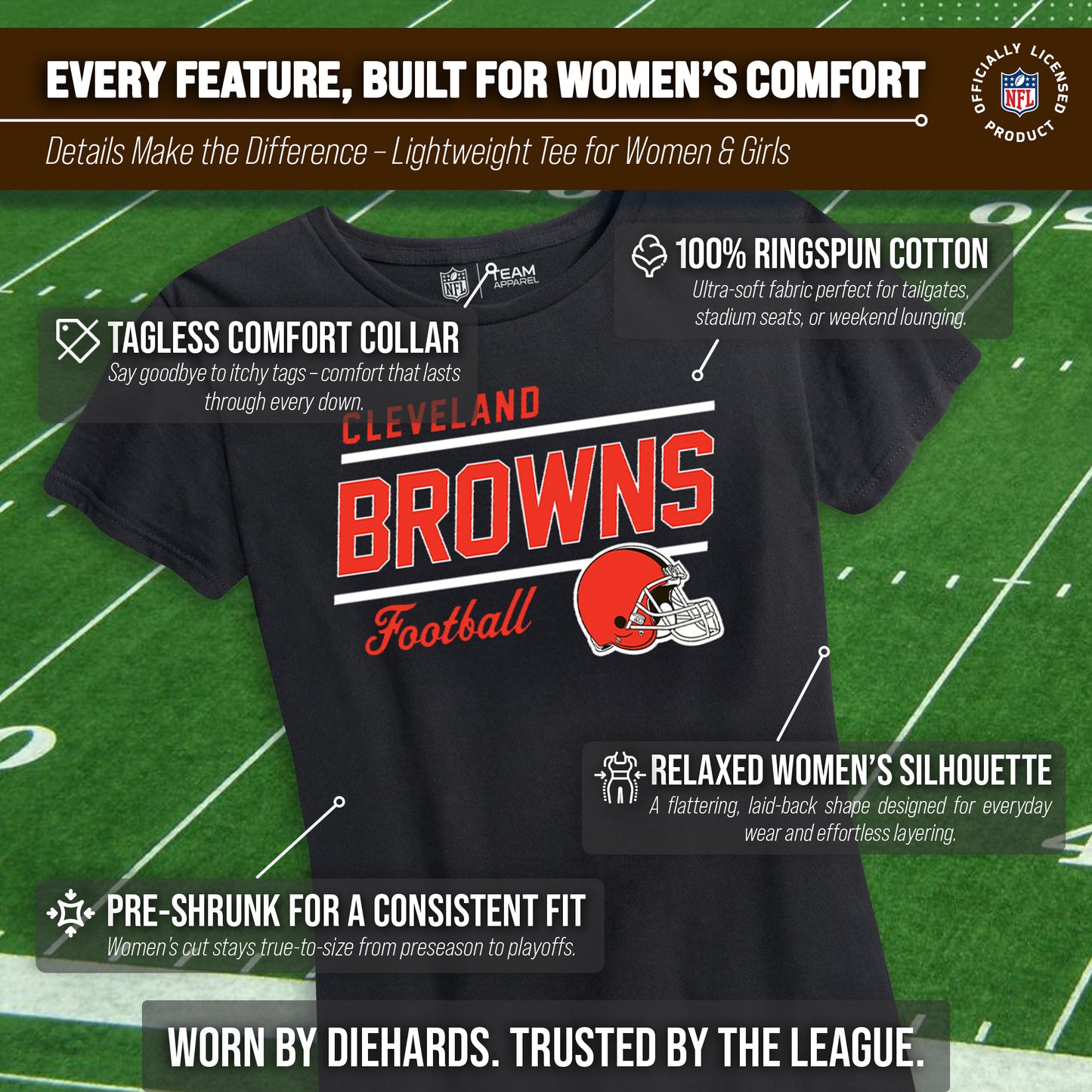 Cleveland Browns NFL Gameday Women's Relaxed Fit T-shirt - Black