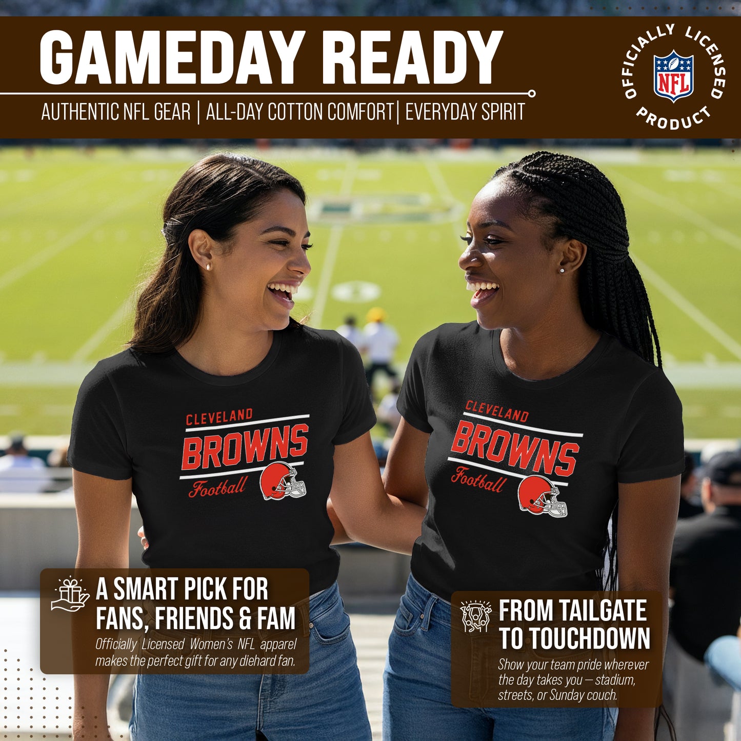Cleveland Browns NFL Gameday Women's Relaxed Fit T-shirt - Black