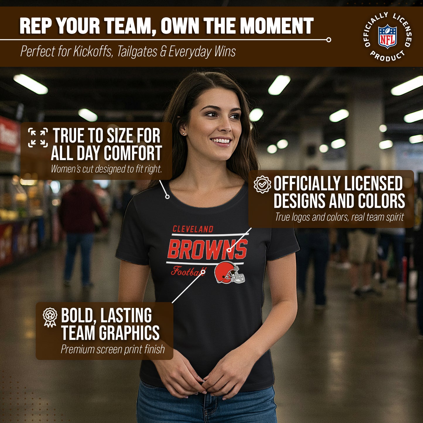 Cleveland Browns NFL Gameday Women's Relaxed Fit T-shirt - Black