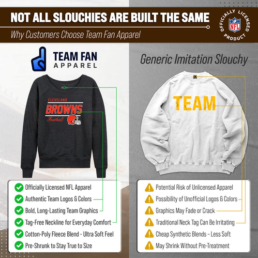 Cleveland Browns NFL Womens Crew Neck Light Weight - Charcoal