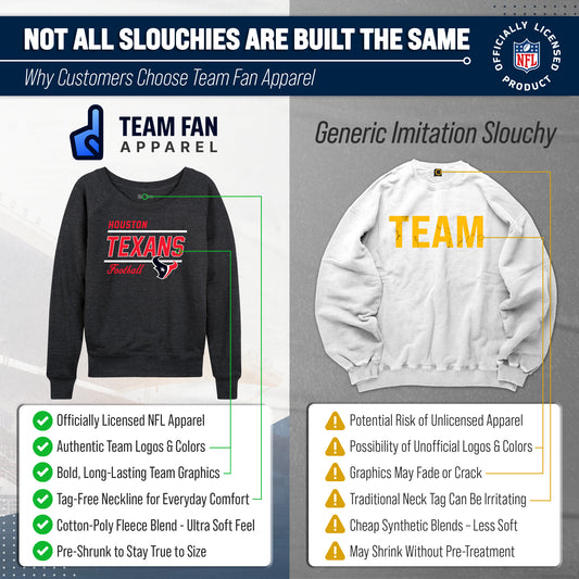 Houston Texans NFL Womens Crew Neck Light Weight - Heather Charcoal