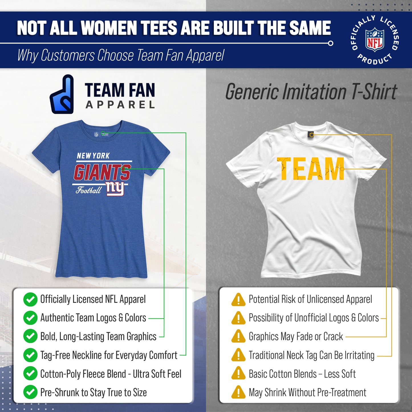 New York Giants NFL Gameday Women's Relaxed Fit T-shirt - Royal