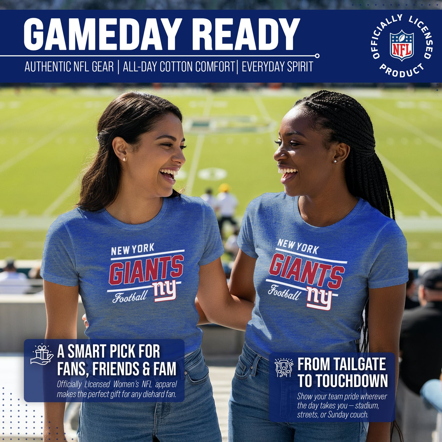 New York Giants NFL Gameday Women's Relaxed Fit T-shirt - Royal