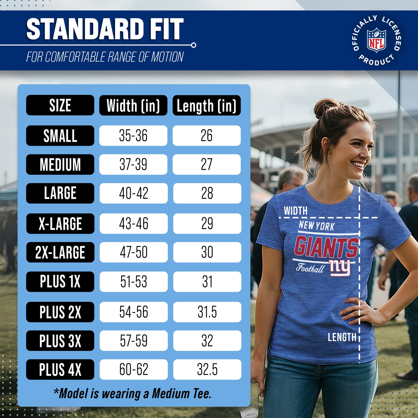 New York Giants NFL Gameday Women's Relaxed Fit T-shirt - Royal