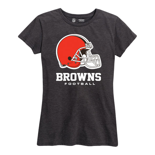 Cleveland Browns Women's NFL Ultimate Fan Logo Short Sleeve T-Shirt - Charcoal