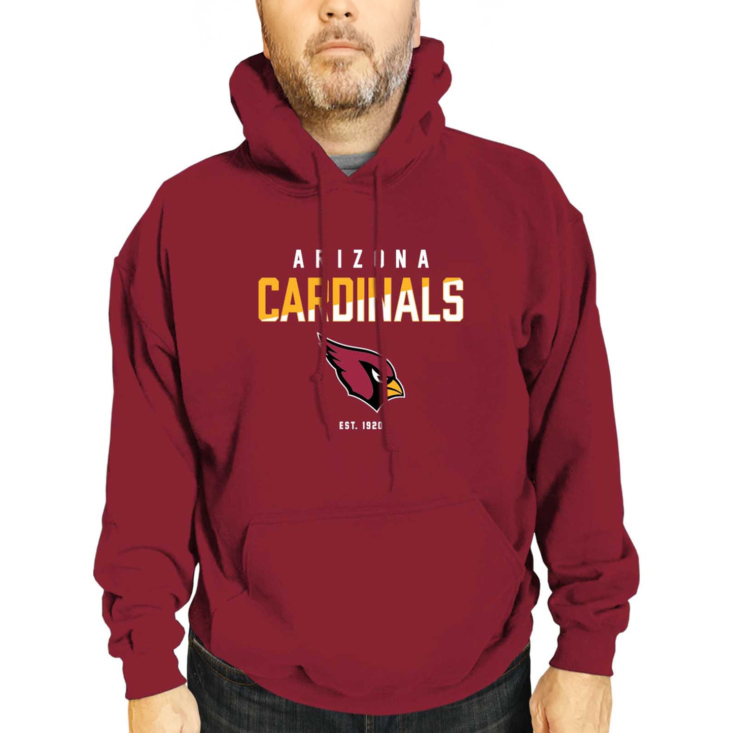 Arizona Cardinals Adult NFL Diagonal Fade Fleece Hooded Sweatshirt - Cardinal