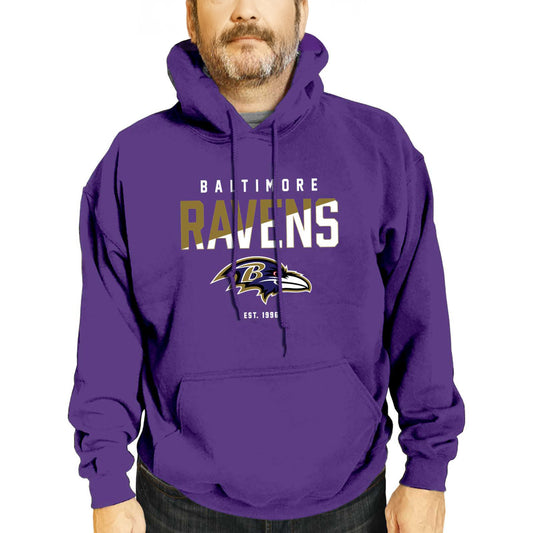 Baltimore Ravens Adult NFL Diagonal Fade Fleece Hooded Sweatshirt - Purple