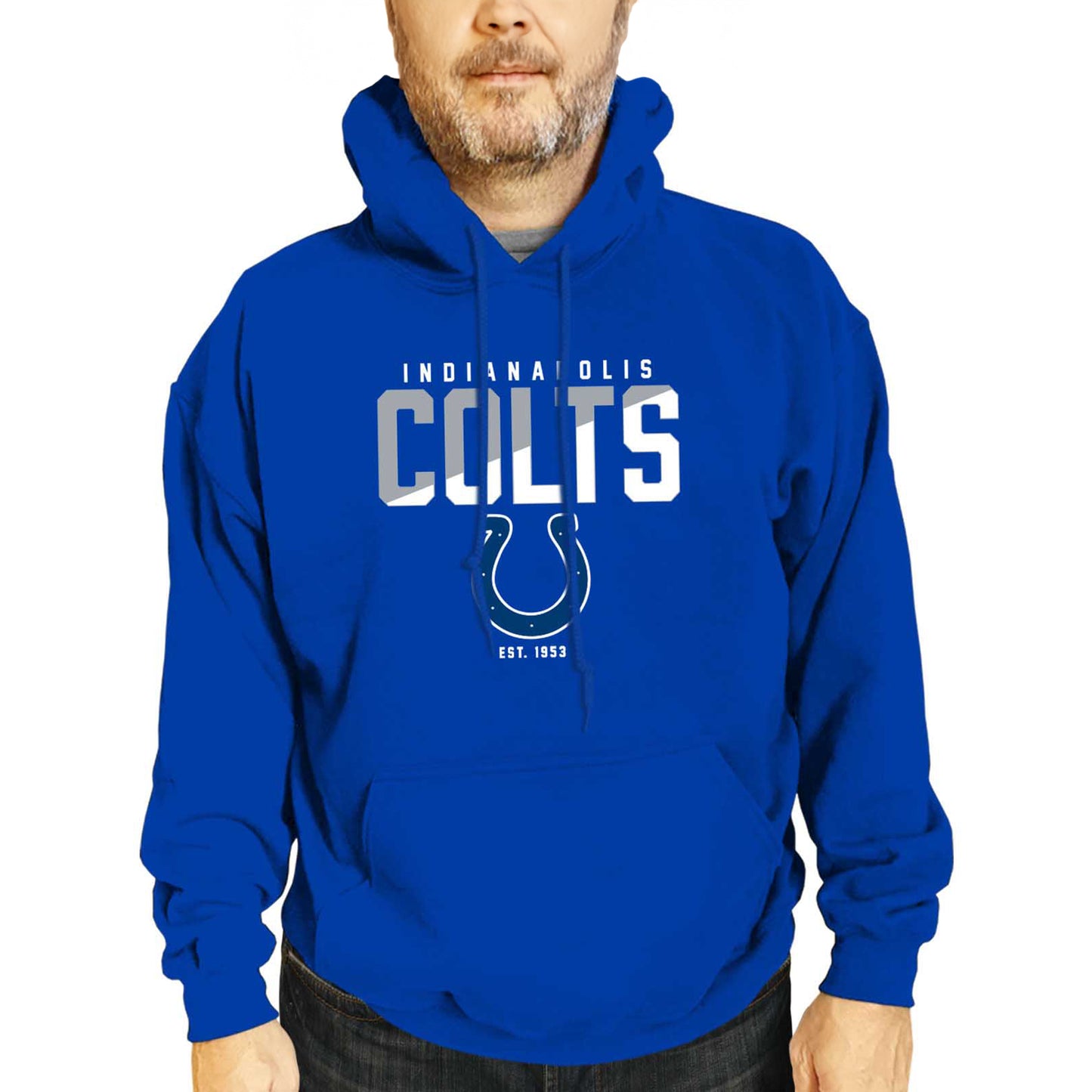 Indianapolis Colts Adult NFL Diagonal Fade Fleece Hooded Sweatshirt - Royal