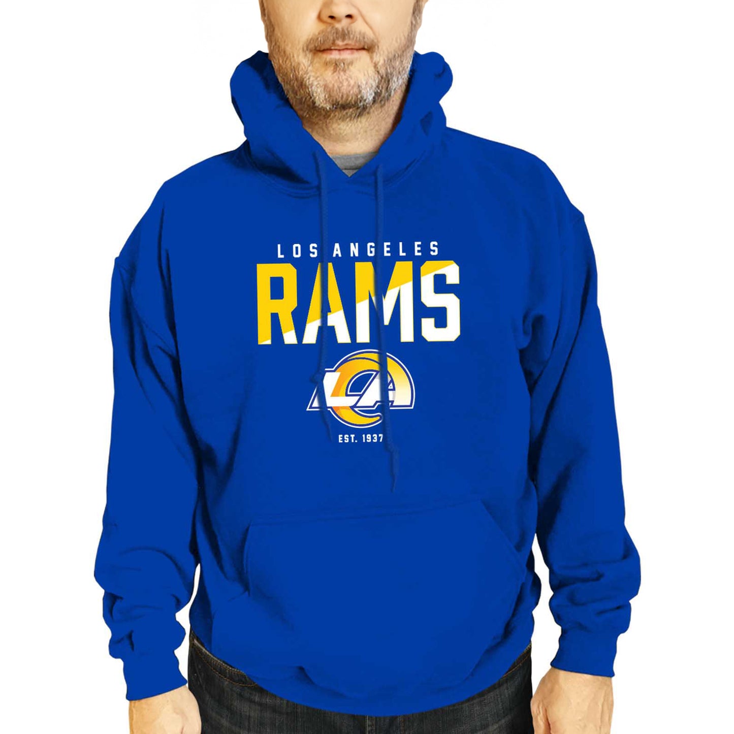 Los Angeles Rams Adult NFL Diagonal Fade Fleece Hooded Sweatshirt - Royal