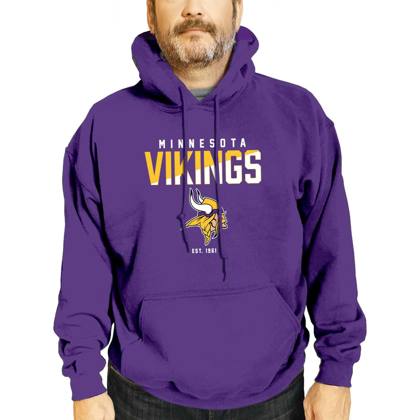 Minnesota Vikings Adult NFL Diagonal Fade Fleece Hooded Sweatshirt - Purple