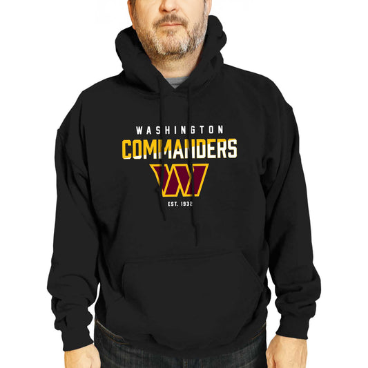 Washington Commanders Adult NFL Diagonal Fade Fleece Hooded Sweatshirt - Black