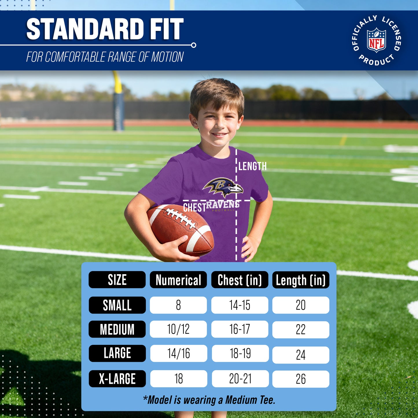 Baltimore Ravens Youth NFL Ultimate Fan Logo Short Sleeve T-Shirt - Purple