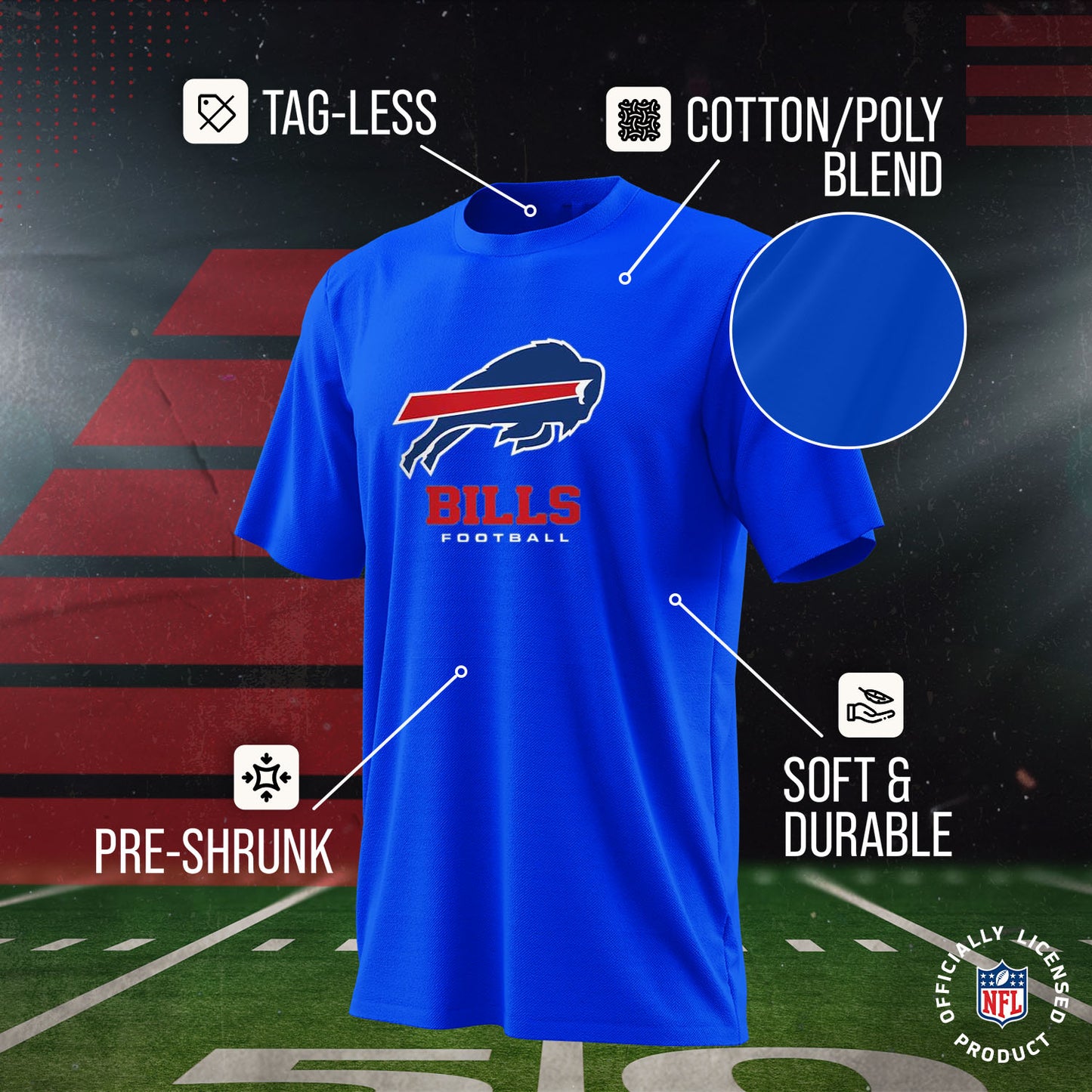 Buffalo Bills Youth NFL Ultimate Fan Logo Short Sleeve T-Shirt - Royal