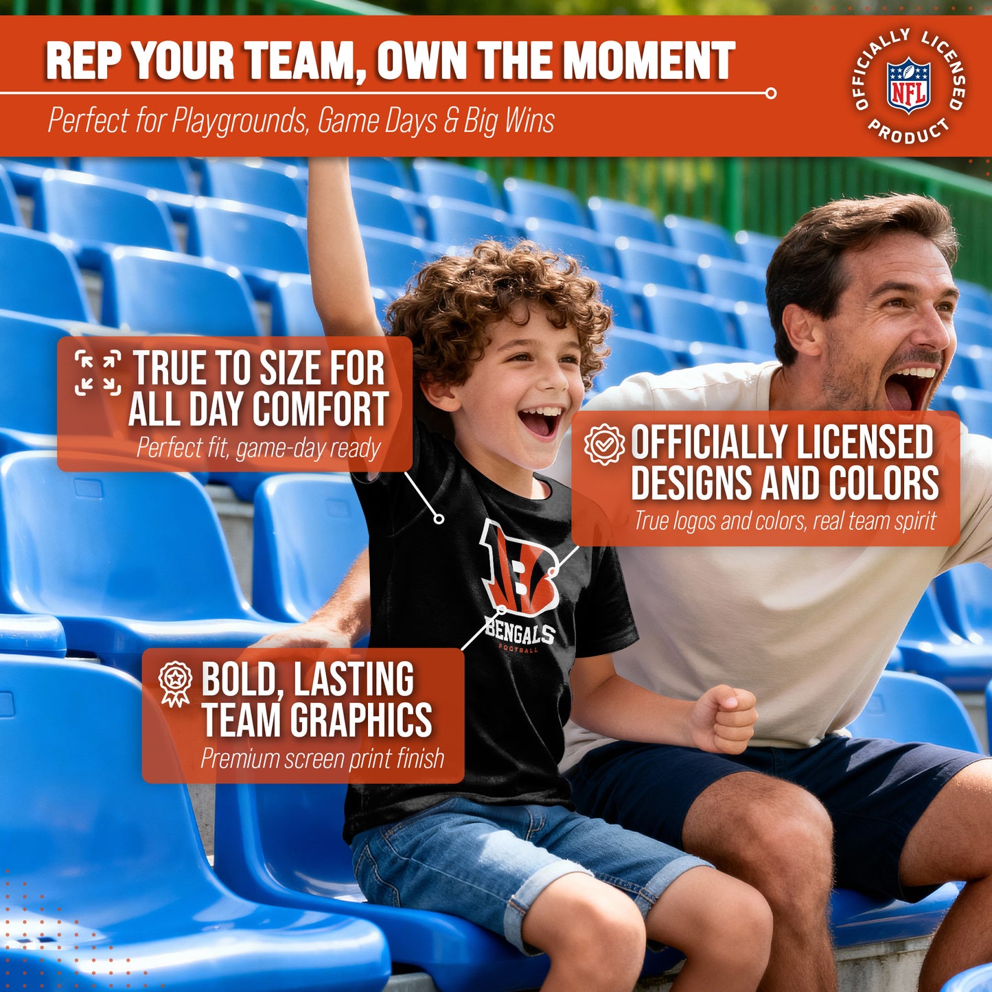 Cincinnati Bengals Youth NFL Ultimate Fan Logo Short Sleeve T-Shirt - Black