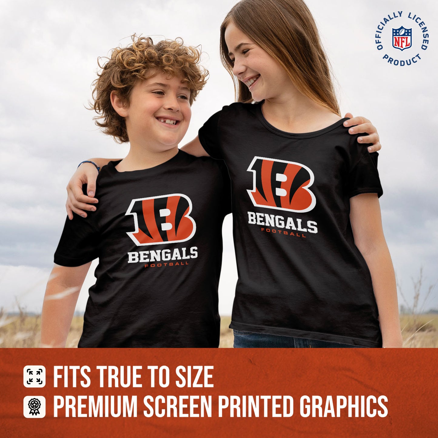 Cincinnati Bengals Youth NFL Ultimate Fan Logo Short Sleeve T-Shirt - Black