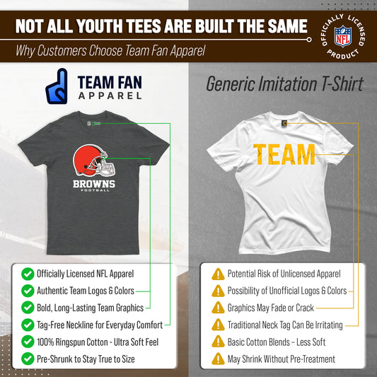 Cleveland Browns Youth NFL Ultimate Fan Logo Short Sleeve T-Shirt - Charcoal