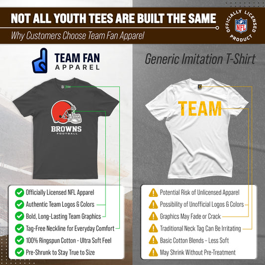 Cleveland Browns Youth NFL Ultimate Fan Logo Short Sleeve T-Shirt - Charcoal