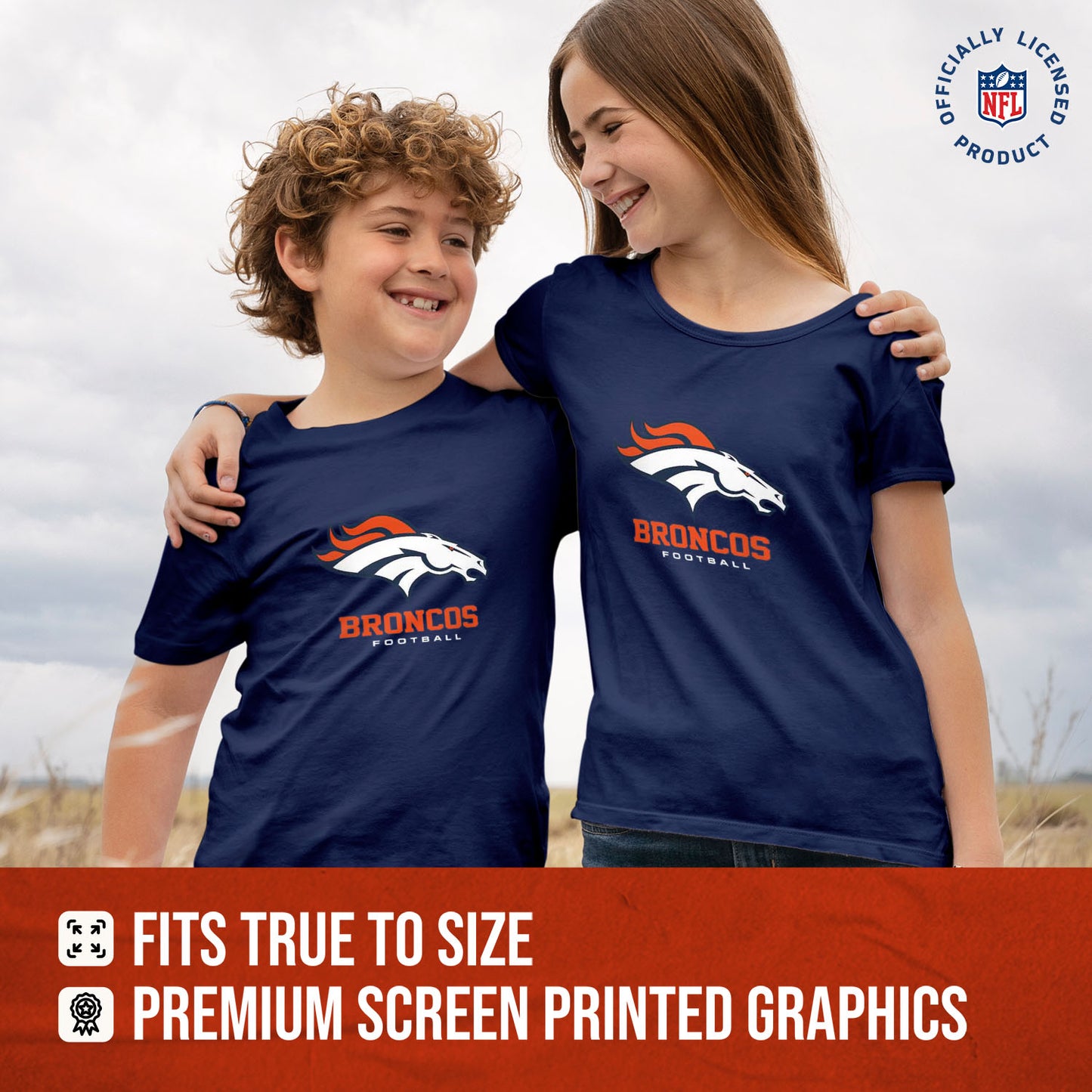 Denver Broncos Youth NFL Ultimate Fan Logo Short Sleeve T-Shirt - Navy