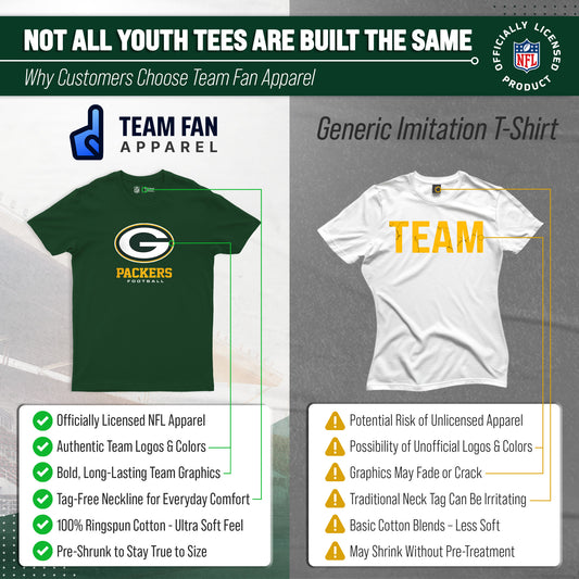 Green Bay Packers Youth NFL Ultimate Fan Logo Short Sleeve T-Shirt - Green