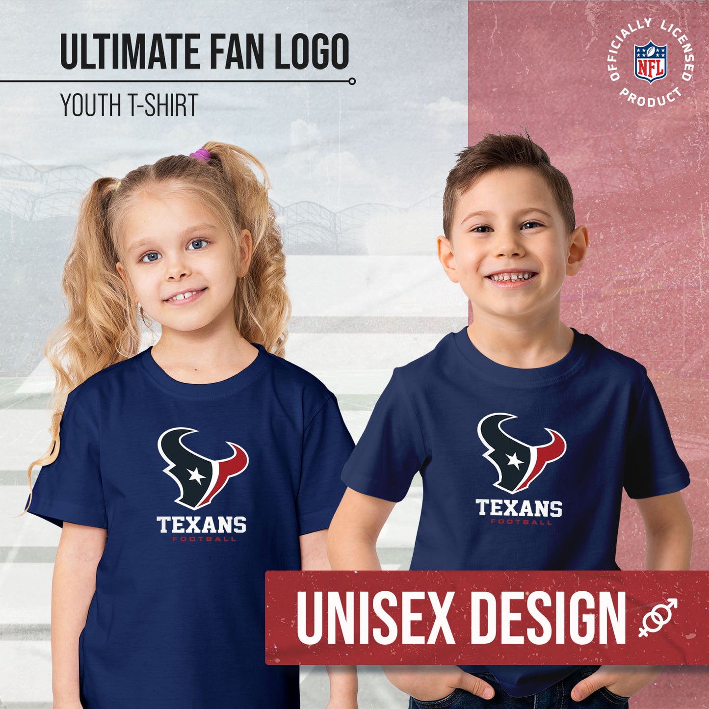 Houston Texans Youth NFL Ultimate Fan Logo Short Sleeve T-Shirt - Navy