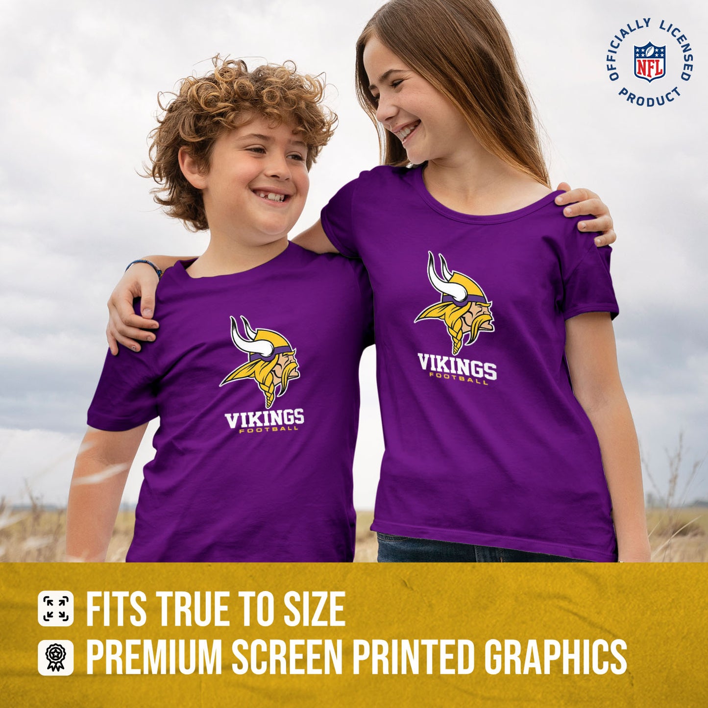 Minnesota Vikings Youth NFL Ultimate Fan Logo Short Sleeve T-Shirt - Purple