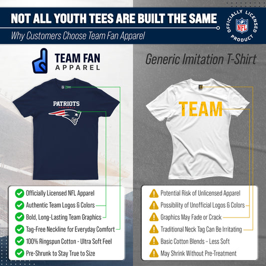 New England Patriots Youth NFL Ultimate Fan Logo Short Sleeve T-Shirt - Navy