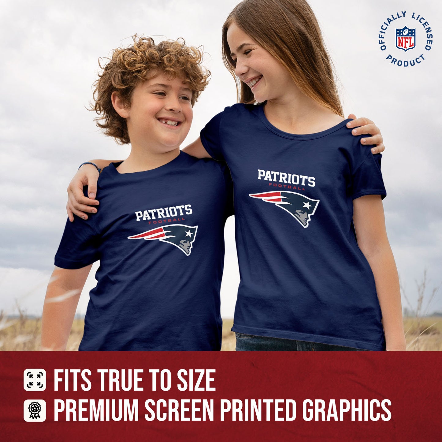 New England Patriots Youth NFL Ultimate Fan Logo Short Sleeve T-Shirt - Navy