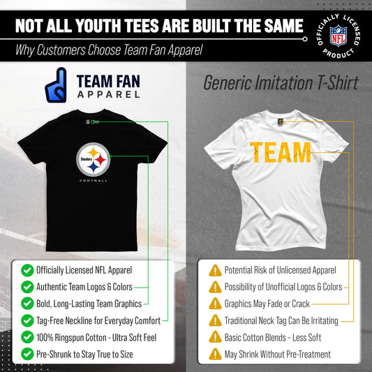 Pittsburgh Steelers Youth NFL Ultimate Fan Logo Short Sleeve T-Shirt - Black