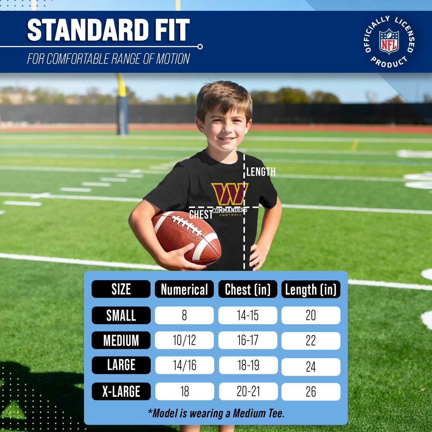 Washington Commanders Youth NFL Ultimate Fan Logo Short Sleeve T-Shirt - Black