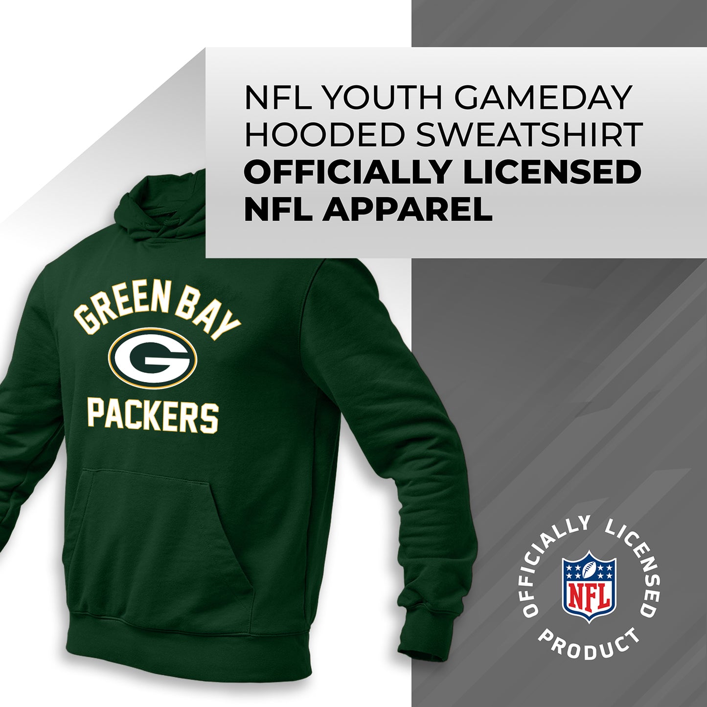Green Bay Packers NFL Youth Gameday Hooded Sweatshirt - Forest Green