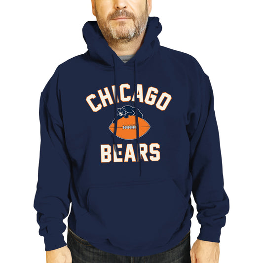 Chicago Bears NFL Adult Unisex Retro Gameday Ultra Soft Fleece Hooded Sweatshirt - Navy