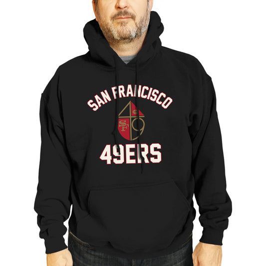 San Francisco 49ers NFL Adult Unisex Retro Gameday Ultra Soft Fleece Hooded Sweatshirt - Black