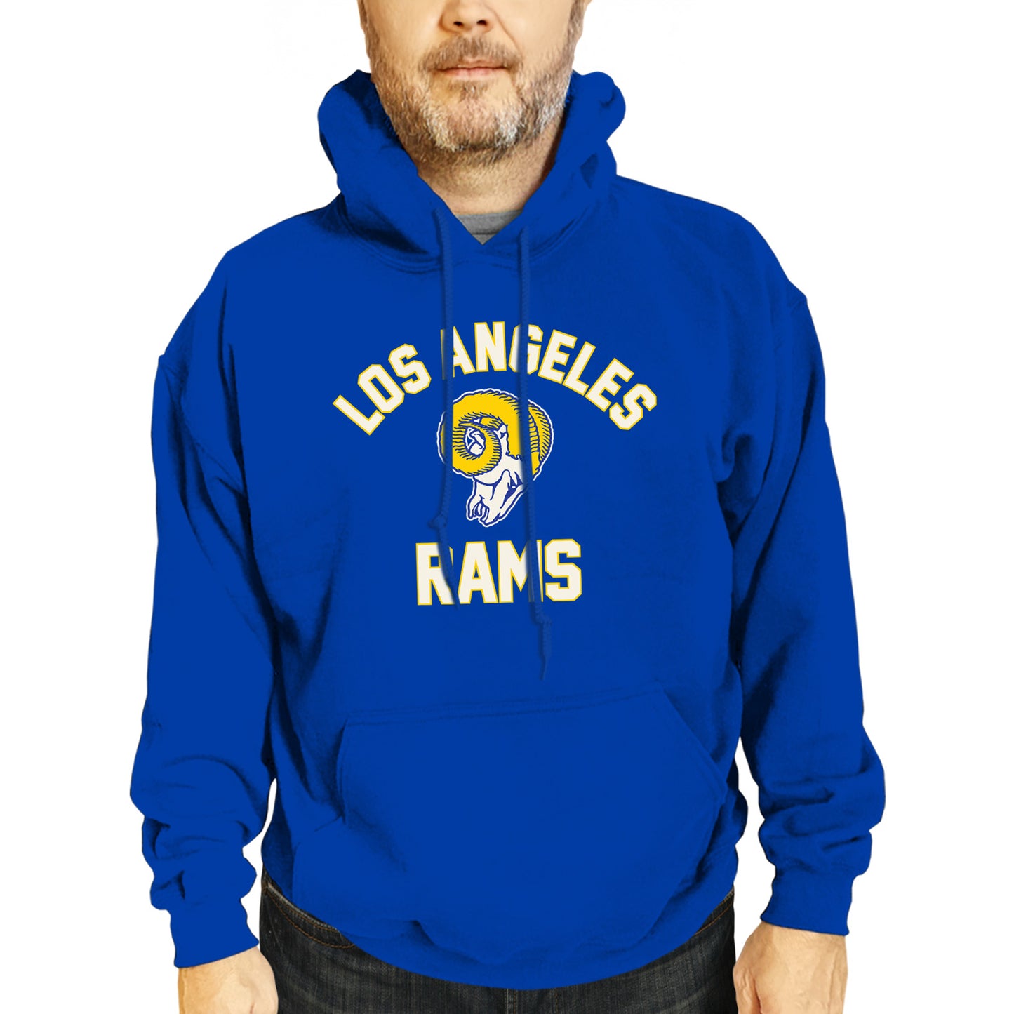 Los Angeles Rams NFL Adult Unisex Retro Gameday Ultra Soft Fleece Hooded Sweatshirt - Royal