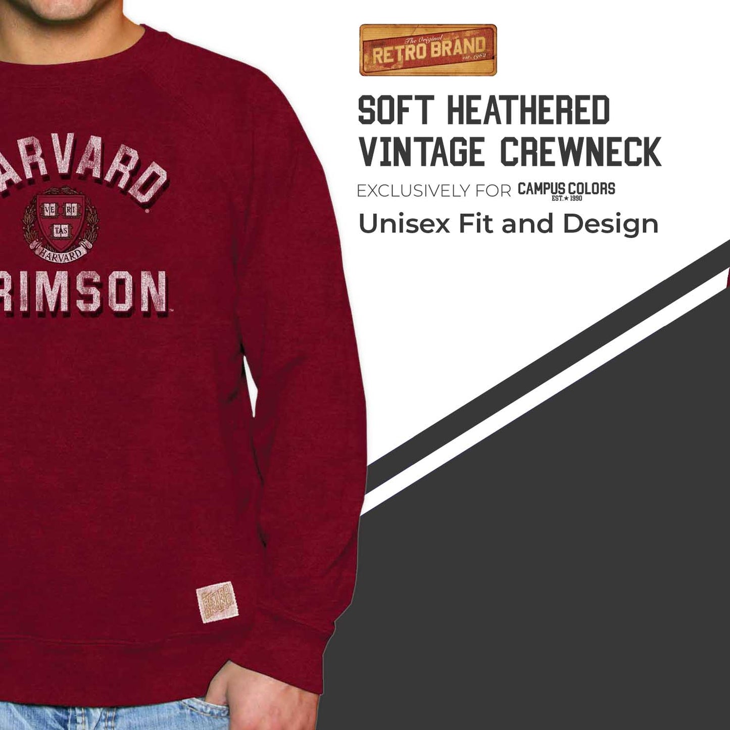 Harvard Crimson Adult University Crewneck - Crimson