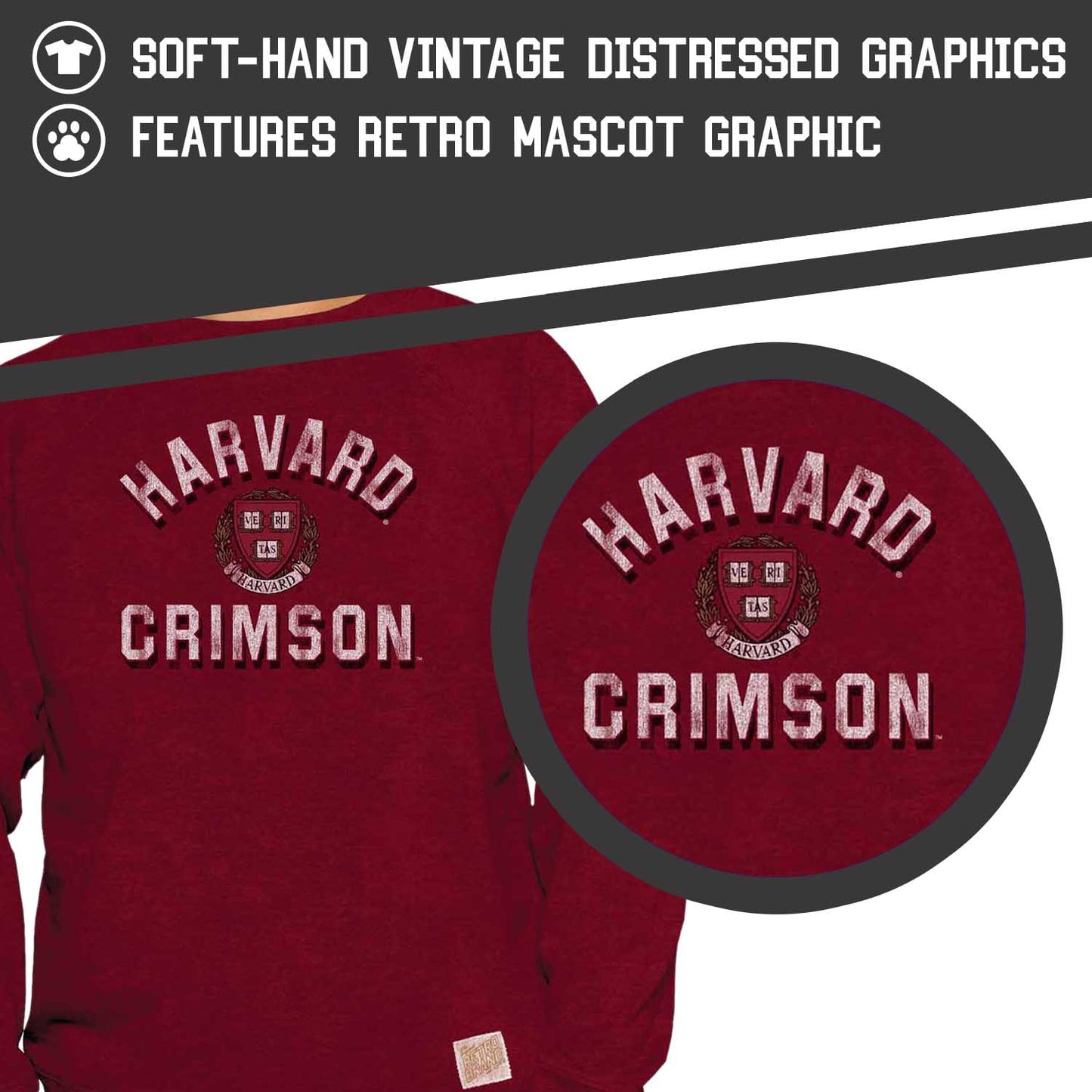 Harvard Crimson Adult University Crewneck - Crimson